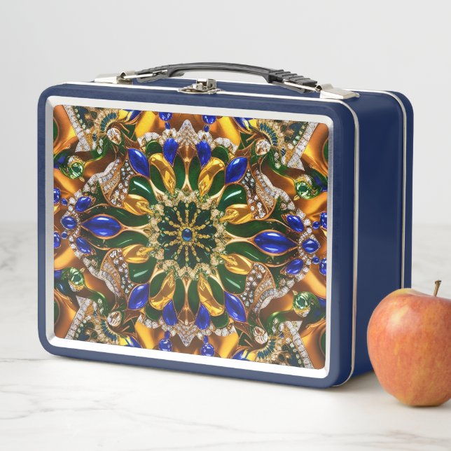 Metal Stainless Lunchbox with Brazil Colors (In Situ)