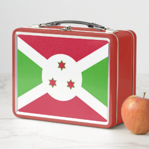 Metal Stainless Lunchbox with Burundi flag