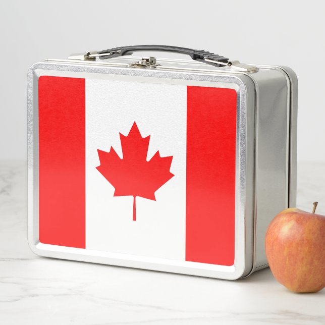 Metal Stainless Lunchbox with Canada flag (In Situ)
