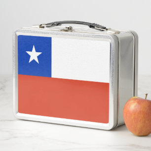 Metal Stainless Lunchbox with Chile flag