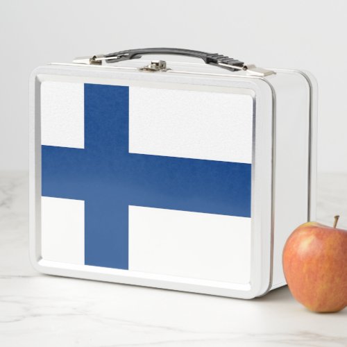 Metal Stainless Lunchbox with Finland flag