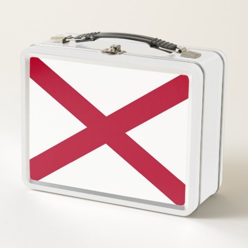 Metal Stainless Lunchbox with flag of Alabama USA