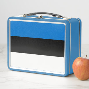 Metal Stainless Lunchbox with flag of Estonia