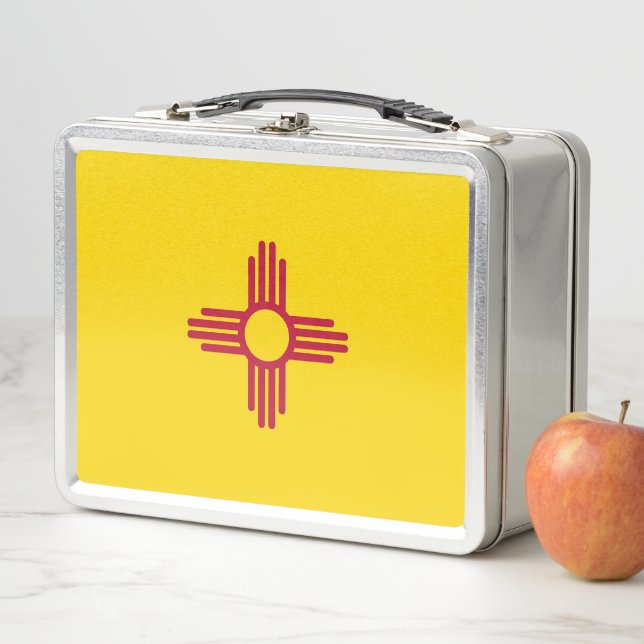 Metal Stainless Lunchbox with flag of New Mexico (In Situ)