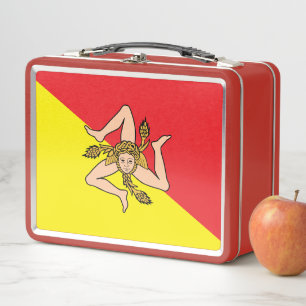 Metal Stainless Lunchbox with flag of Sicily