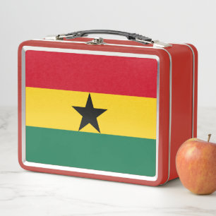 Metal Stainless Lunchbox with Ghana flag