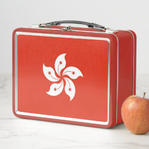 Metal Stainless Lunchbox with Hong Kong flag
