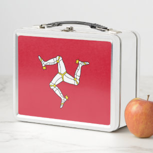 Metal Stainless Lunchbox with Isle of Man flag