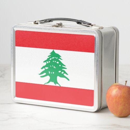 Metal Stainless Lunchbox with Lebanon flag