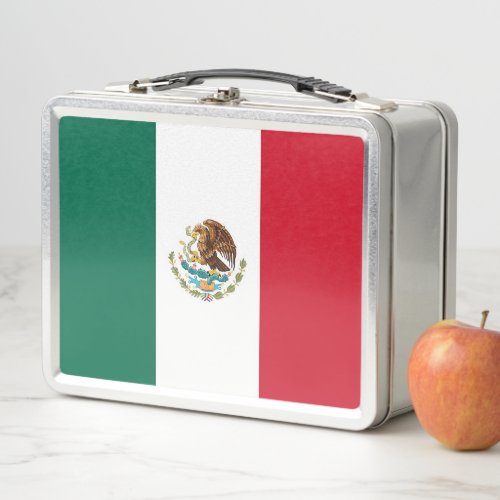 Metal Stainless Lunchbox with Mexico flag