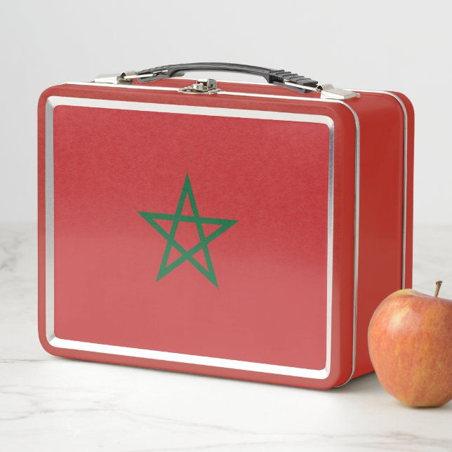 Metal Stainless Lunchbox with Morocco flag (In Situ)