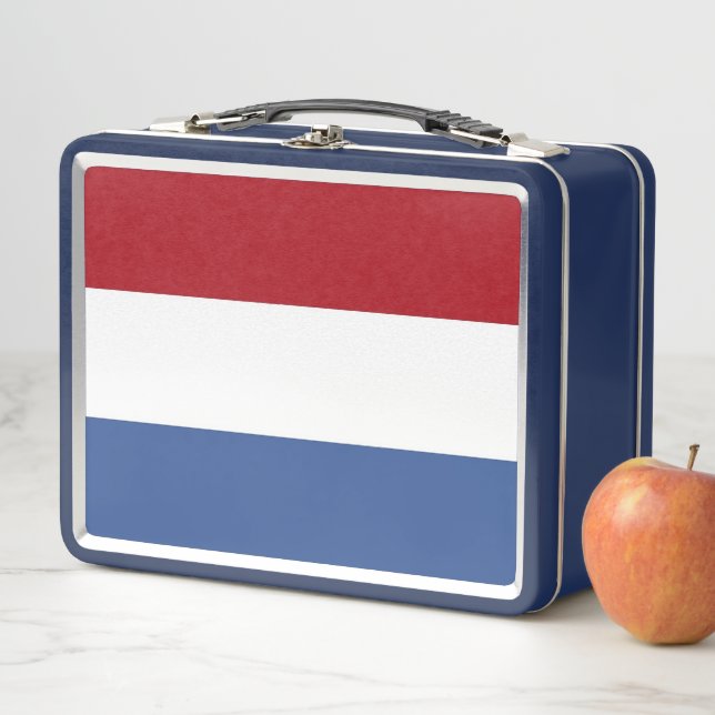Metal Stainless Lunchbox with Netherlands flag (In Situ)