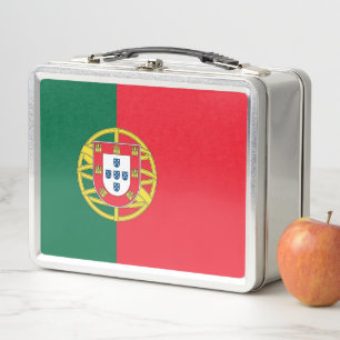 Metal Stainless Lunchbox with Portugal flag