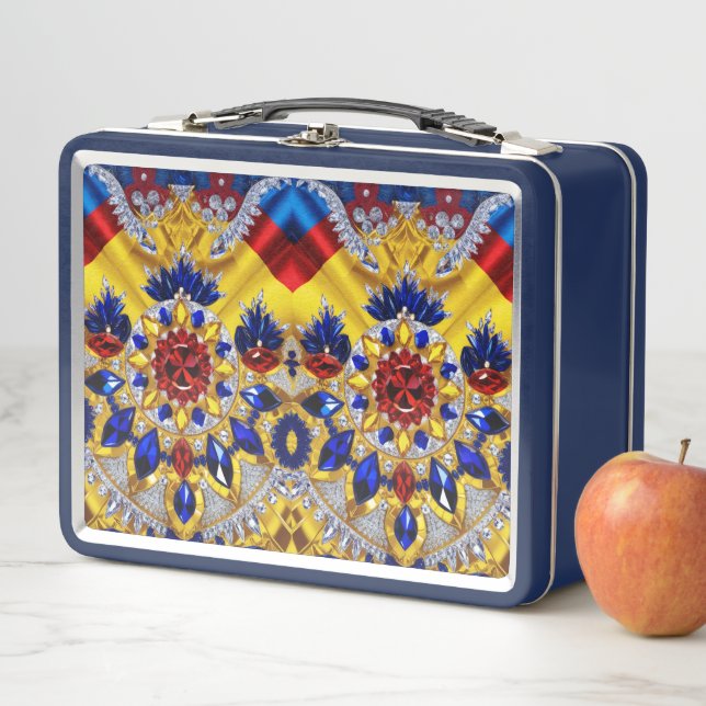 Metal Stainless Lunchbox with Romanian Colors (In Situ)