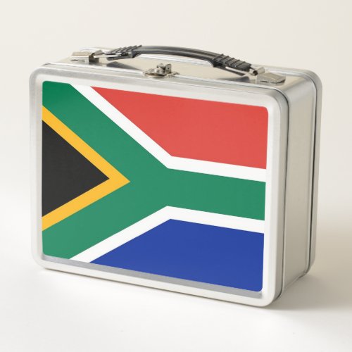 Metal Stainless Lunchbox with South Africa flag