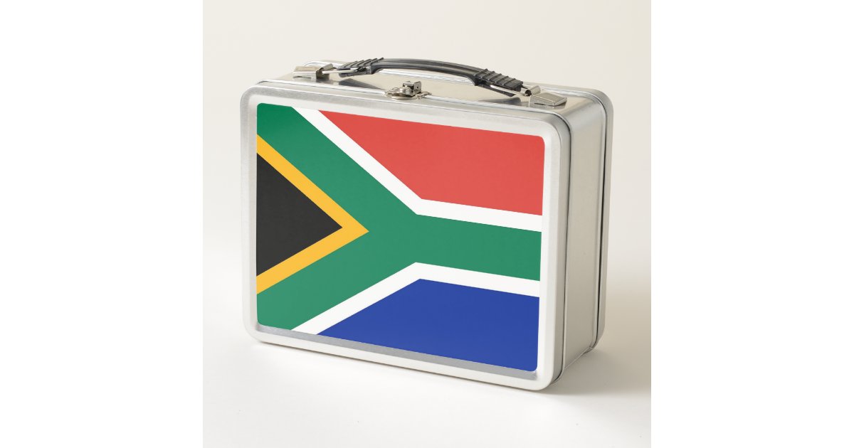 Metal Stainless Lunchbox with South Africa flag | Zazzle