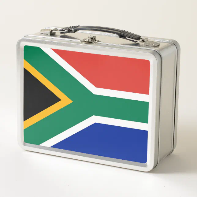 Metal Stainless Lunchbox with South Africa flag | Zazzle