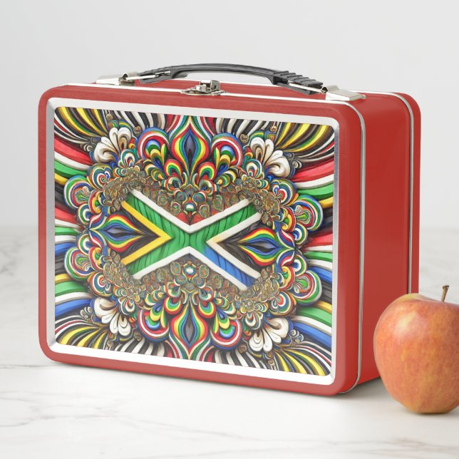 Metal Stainless Lunchbox with South African Colors (In Situ)