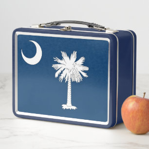 Metal Stainless Lunchbox with South Carolina flag