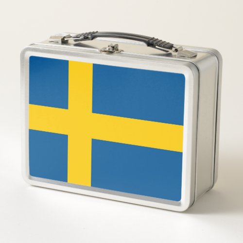 Metal Stainless Lunchbox with Sweden flag