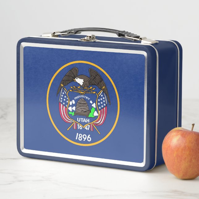 Metal Stainless Lunchbox with Utah State flag (In Situ)