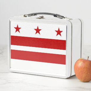 Metal Stainless Lunchbox with Washington DC flag