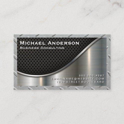 Metal  Steel  Black Mesh Business Card