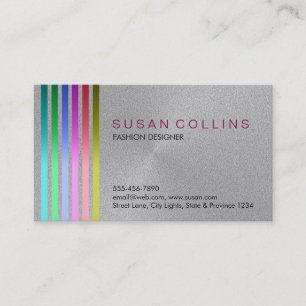 Metal Steel Professional Clean Striped Aluminum Business Card