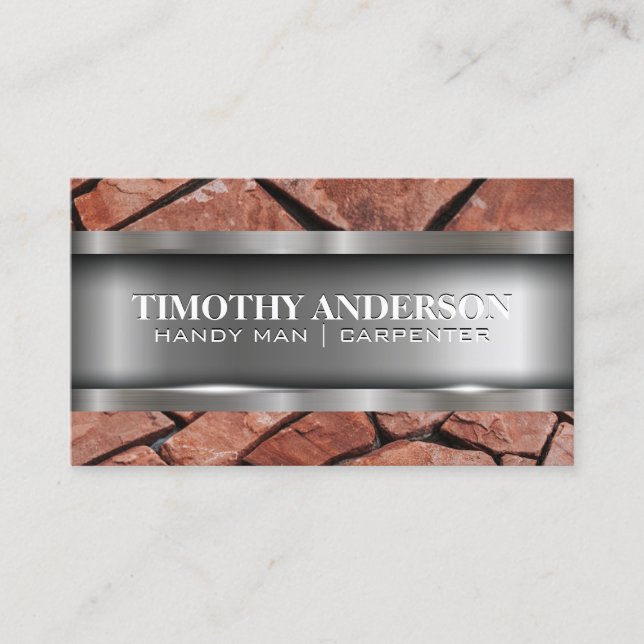 Metal | Stones Laying Business Card (Front)