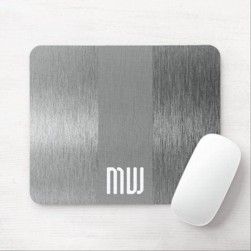 Metal Stripe Monogram Mouse Pad