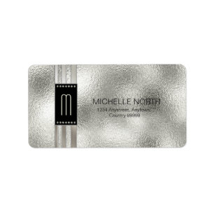 Metal Stripes on Glass Monogram Beige ID443 Label