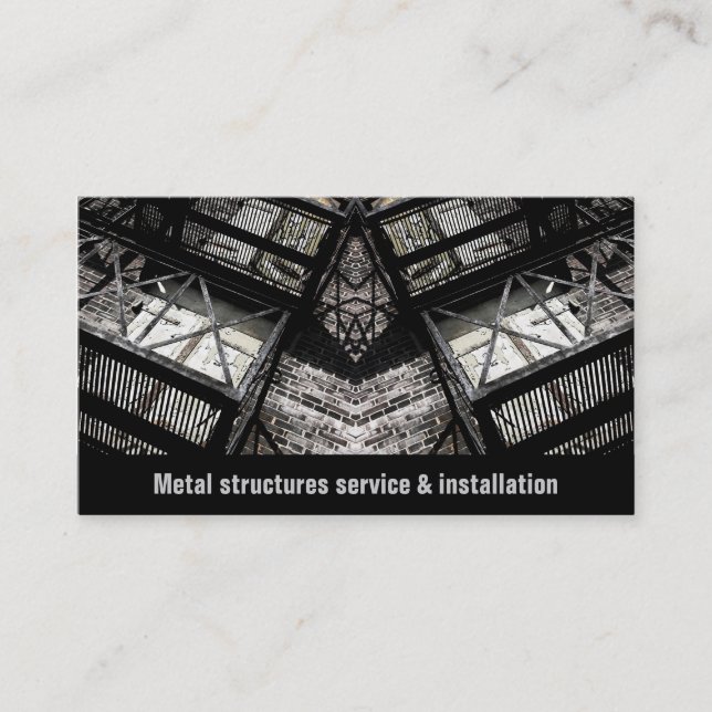 metal structures service and installation business business card (Front)