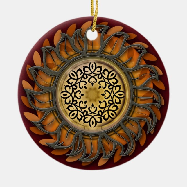 Metal Sun Splendor Ceramic Ornament (Front)