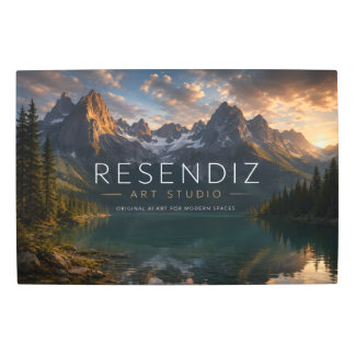 Metal Sunset Mountain Landscape Poster