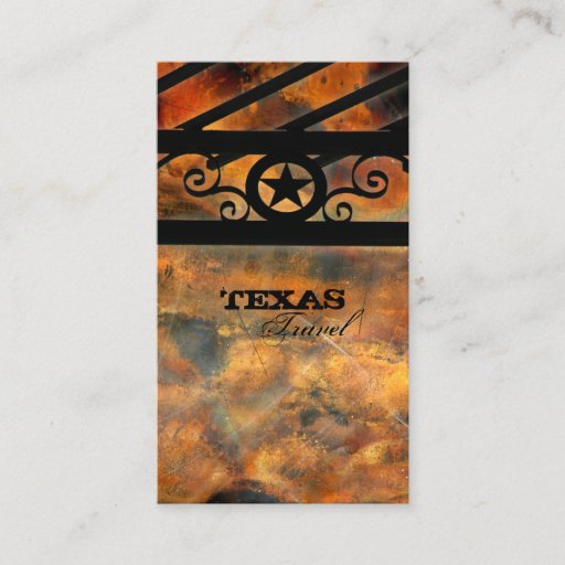 Customizable Metal Texas Star Business Card Vintage Rust