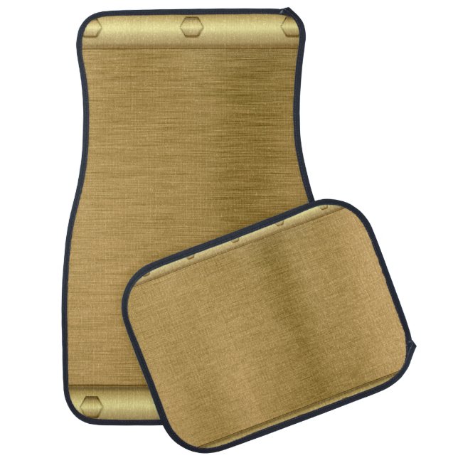 Metal texture gold surface car floor mat (Set)