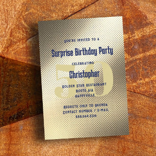 Metal Texture Party Invitation For Men