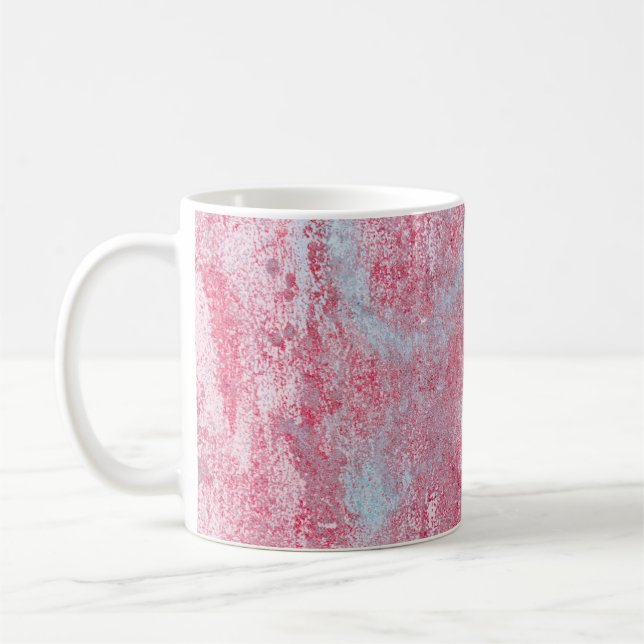Metal texture with scratches and cracks abstract,  coffee mug (Left)
