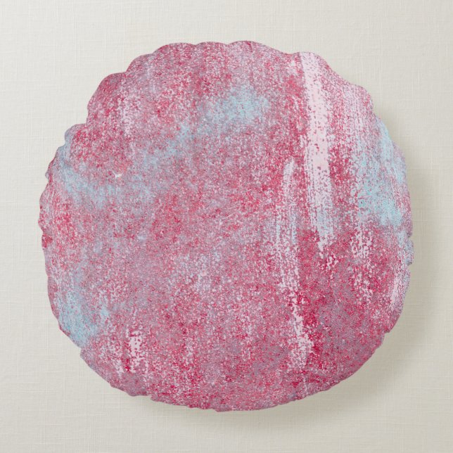 Metal texture with scratches and cracks abstract,  round pillow (Front)