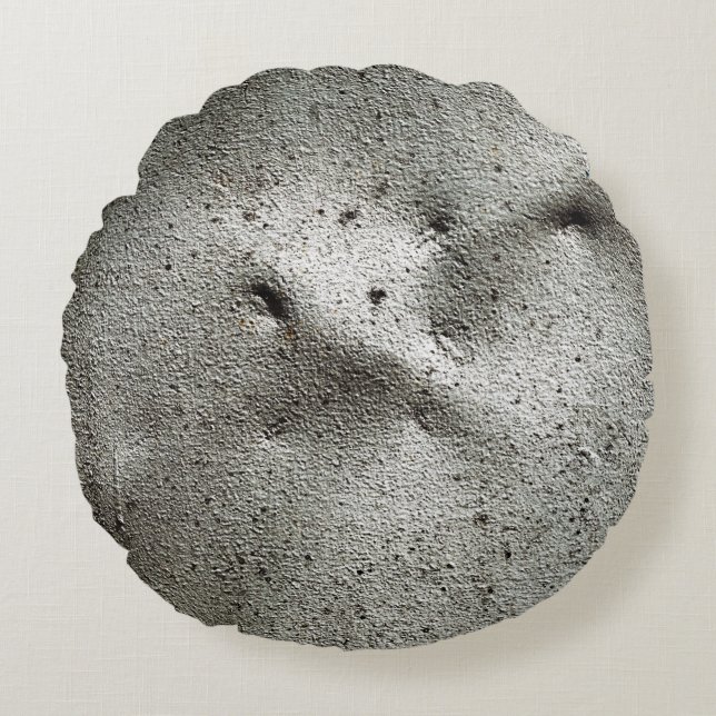 Metal texture with scratches and cracksabstract, a round pillow (Front)