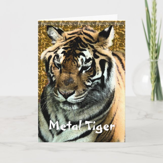 Metal Tiger Birthday/or Chinese New Year Holiday Card (Front)
