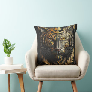 Metal tiger throw pillow