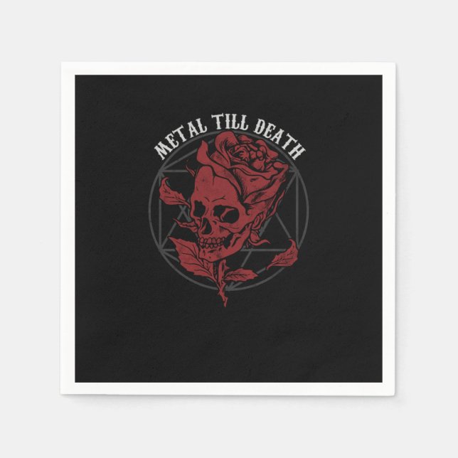 Metal Till Death Heavy Metal Hard Rock Music Lover Napkins (Front)