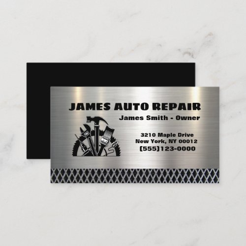  Metal Tool Design Automotive Mechanic Auto Repair Business Card