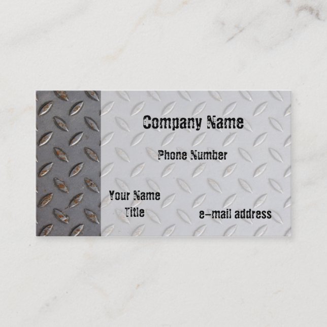 Metal Tread plate Business Card (Front)