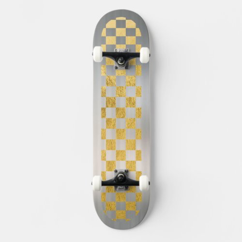 metal trim goldleaf checkered Skateboard