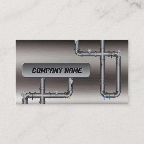 Metal Tubing Design Plumber Profile Card Business Card Template