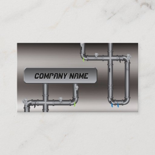 Customizable Metal Tubing Design Plumber Profile Card Business Card Template