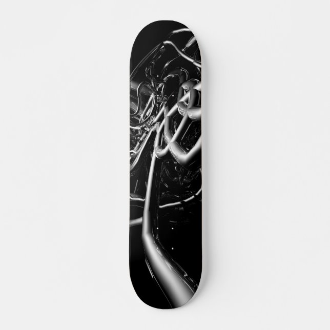 Metal Tubes Abstract Skateboard Deck (Front)