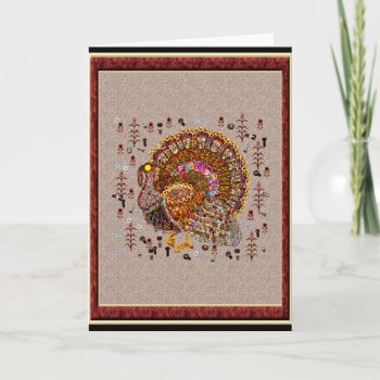 Metal Turkey Holiday Card by Crazy_Card_Lady at Zazzle